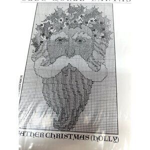 Curtis Boehringer Olde World Santa Cross Stitch Pattern Father Christmas Holly